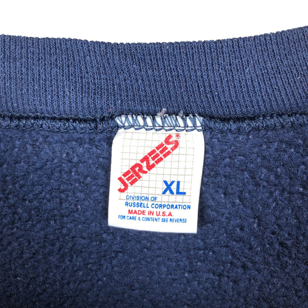 80s-90'S Jerzees Plain Blank Sweatshirt Trainer Made in USA Men's XL Vintage cotton navy blue type Vintage Second Hand