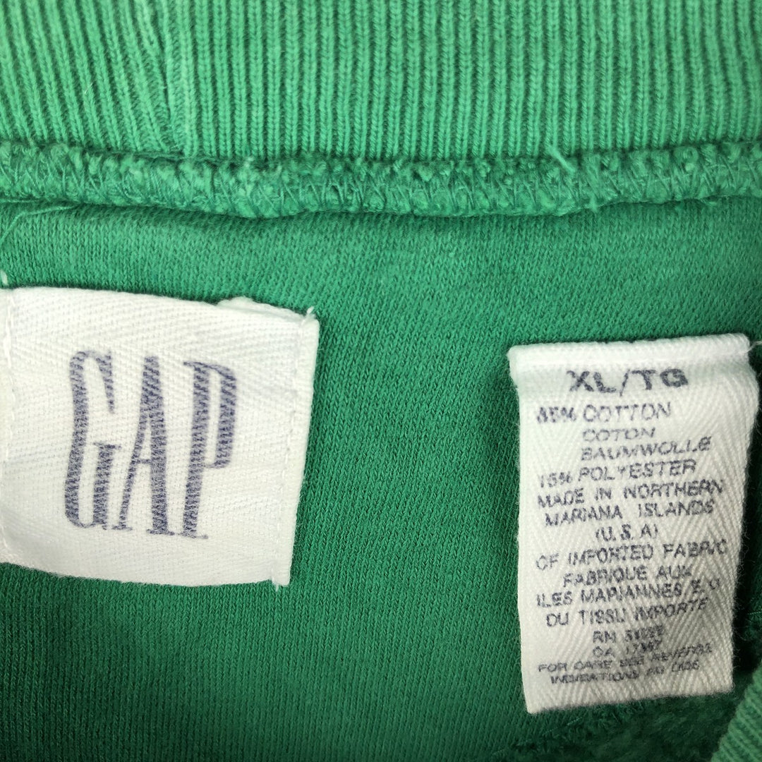 Vintage 90'S GAP plain blank sweatshirt, men's size XL. cotton green type Vintage Second Hand