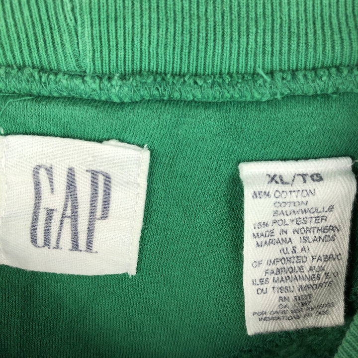 Vintage 90'S GAP plain blank sweatshirt, men's size XL. cotton green type Vintage Second Hand