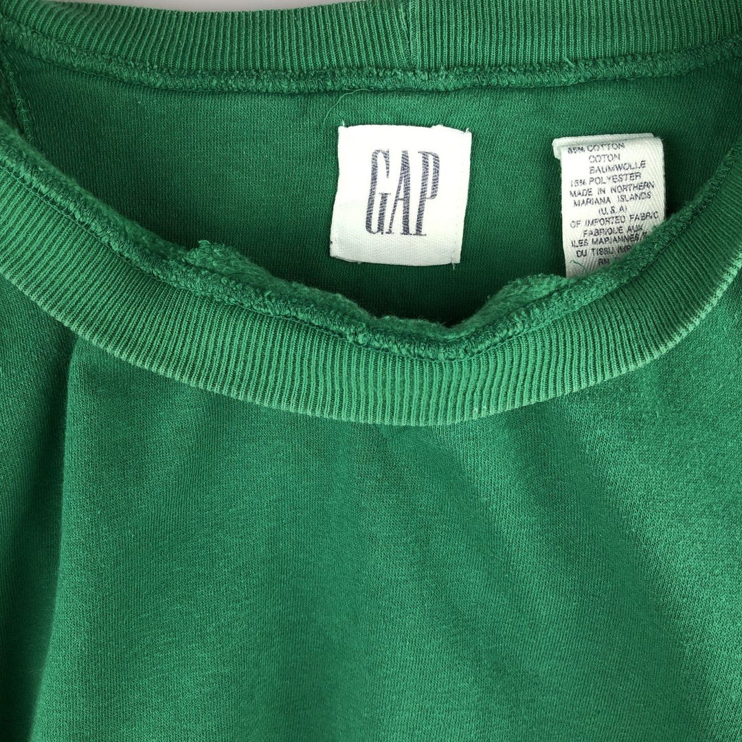 Vintage 90'S GAP plain blank sweatshirt, men's size XL. cotton green type Vintage Second Hand
