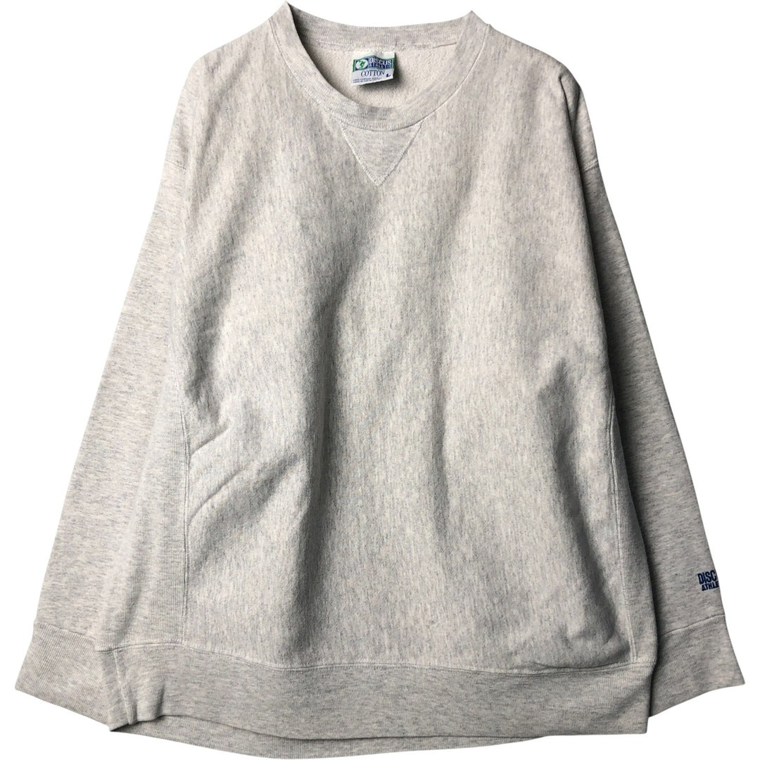 90'S Discus Athletic plain blank sweatshirt, made in the USA, men's size L, vintage cotton gray type Vintage Second Hand