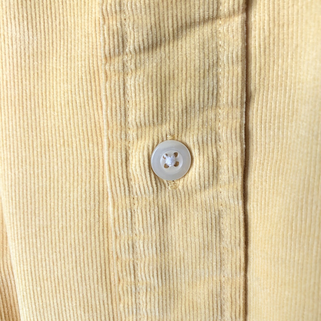 Vintage 90'S Tommy Hilfiger long-sleeved button-down corduroy shirt, size M, men's cotton yellow type Vintage Second Hand