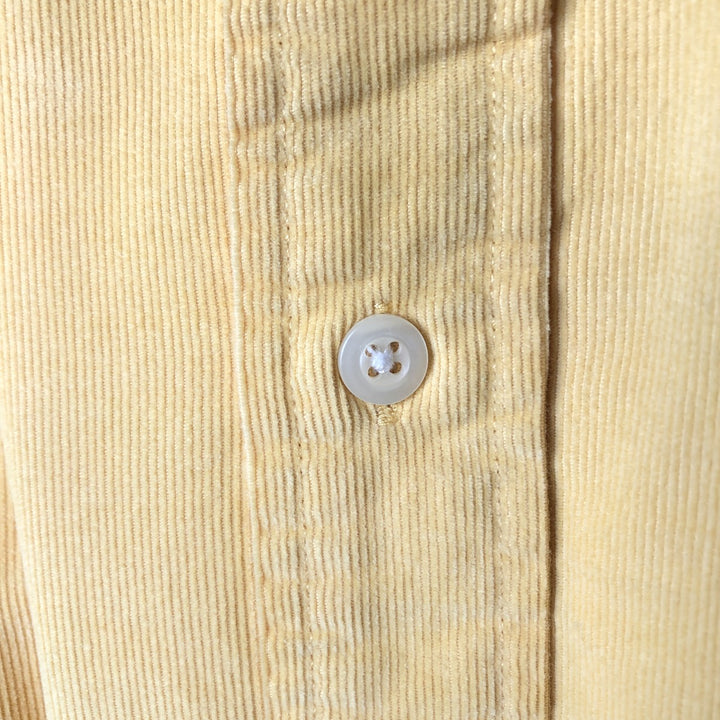 Vintage 90'S Tommy Hilfiger long-sleeved button-down corduroy shirt, size M, men's cotton yellow type Vintage Second Hand