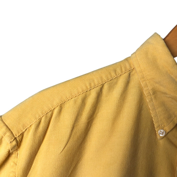 Vintage 90'S Tommy Hilfiger long-sleeved button-down corduroy shirt, size M, men's cotton yellow type Vintage Second Hand