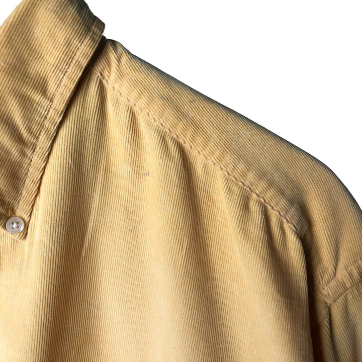 Vintage 90'S Tommy Hilfiger long-sleeved button-down corduroy shirt, size M, men's cotton yellow type Vintage Second Hand