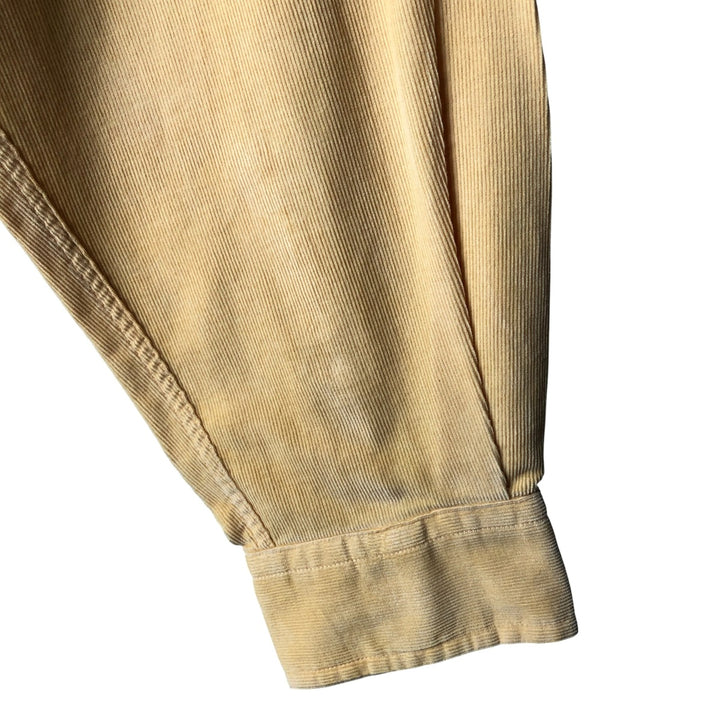 Vintage 90'S Tommy Hilfiger long-sleeved button-down corduroy shirt, size M, men's cotton yellow type Vintage Second Hand