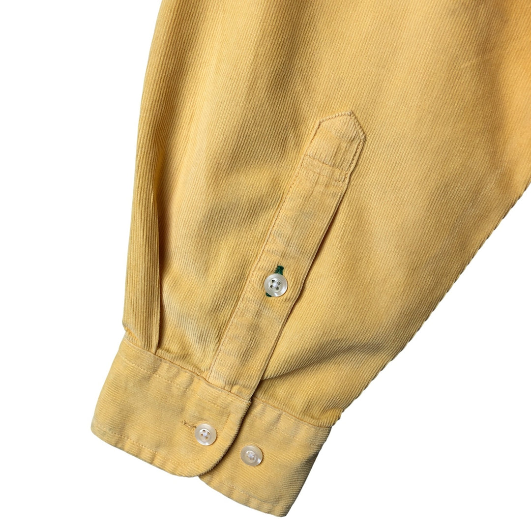 Vintage 90'S Tommy Hilfiger long-sleeved button-down corduroy shirt, size M, men's cotton yellow type Vintage Second Hand