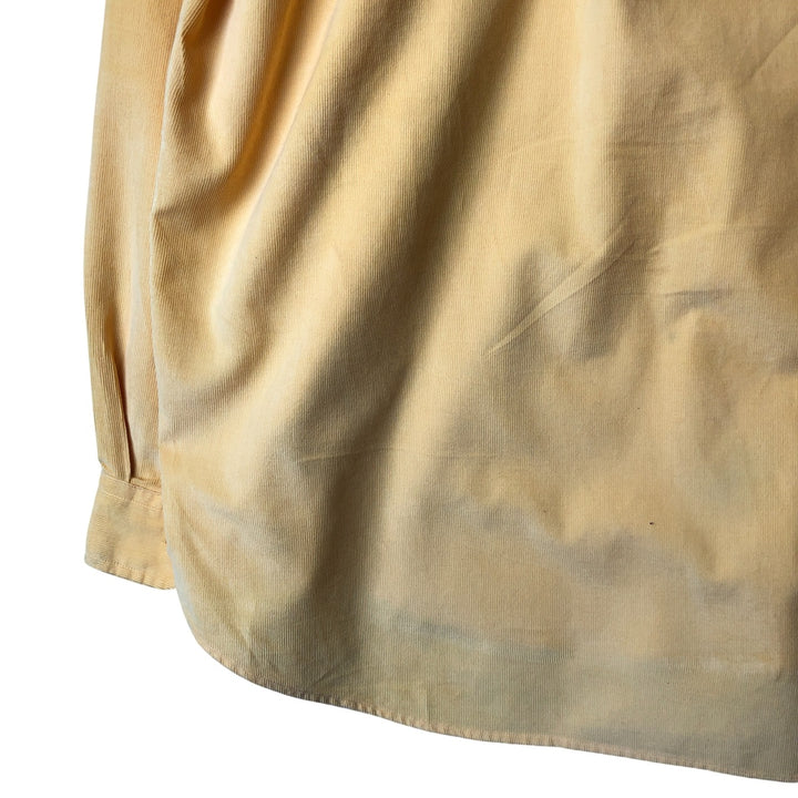 Vintage 90'S Tommy Hilfiger long-sleeved button-down corduroy shirt, size M, men's cotton yellow type Vintage Second Hand