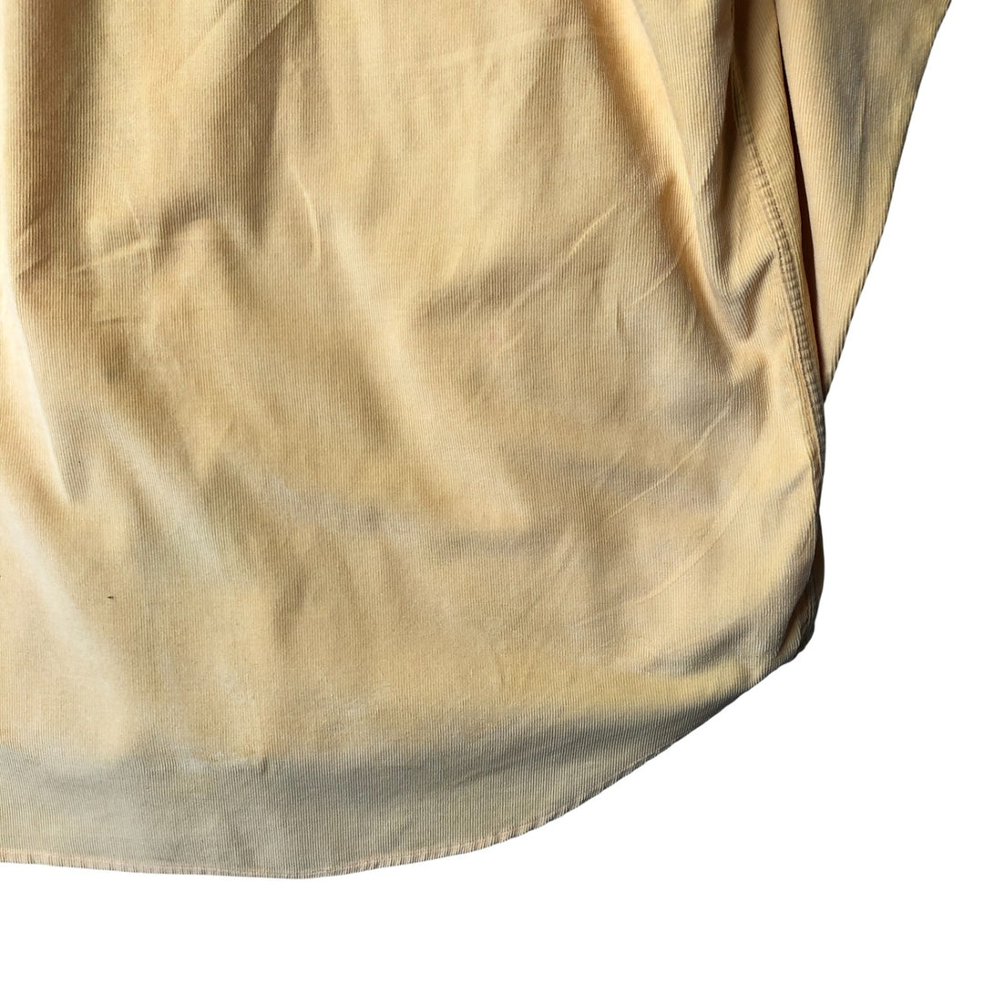 Vintage 90'S Tommy Hilfiger long-sleeved button-down corduroy shirt, size M, men's cotton yellow type Vintage Second Hand