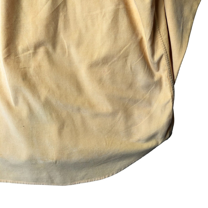 Vintage 90'S Tommy Hilfiger long-sleeved button-down corduroy shirt, size M, men's cotton yellow type Vintage Second Hand