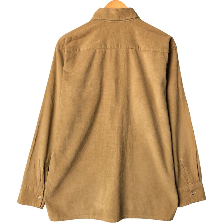 LIBERTY HOUSE long-sleeved corduroy shirt, men's size L, vintage unclear beige type brown Vintage Second Hand