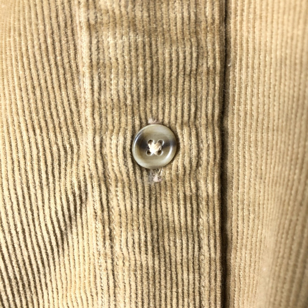 LIBERTY HOUSE long-sleeved corduroy shirt, men's size L, vintage unclear beige type brown Vintage Second Hand