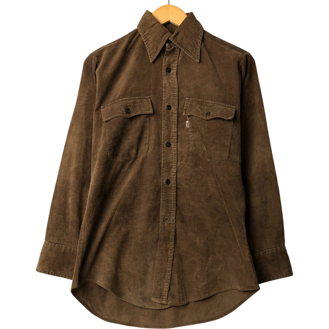 Vintage 1970'S Levi's long-sleeved corduroy shirt, size small, men's unclear brown type Vintage Second Hand