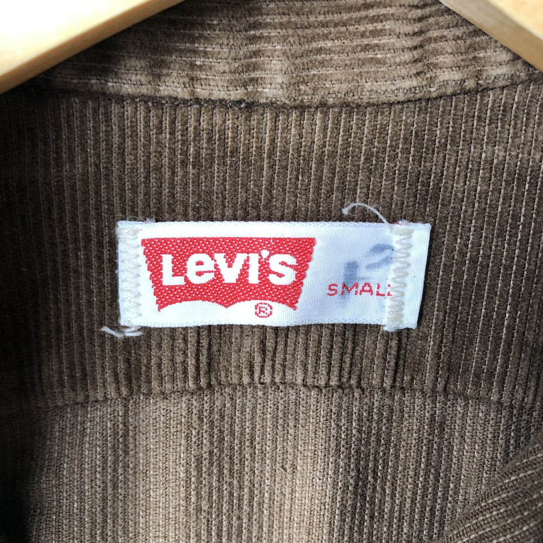 Vintage 1970'S Levi's long-sleeved corduroy shirt, size small, men's unclear brown type Vintage Second Hand