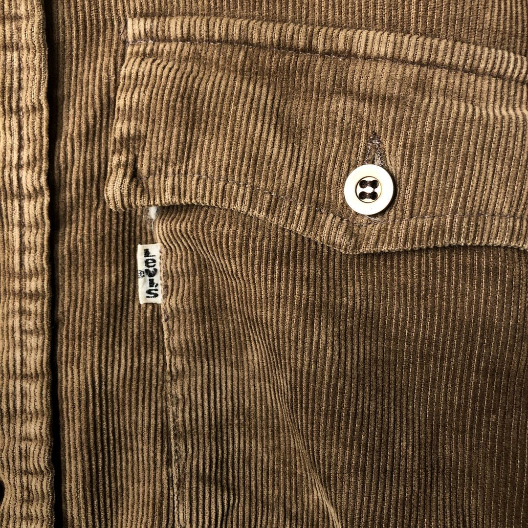 Vintage 1970'S Levi's long-sleeved corduroy shirt, size small, men's unclear brown type Vintage Second Hand