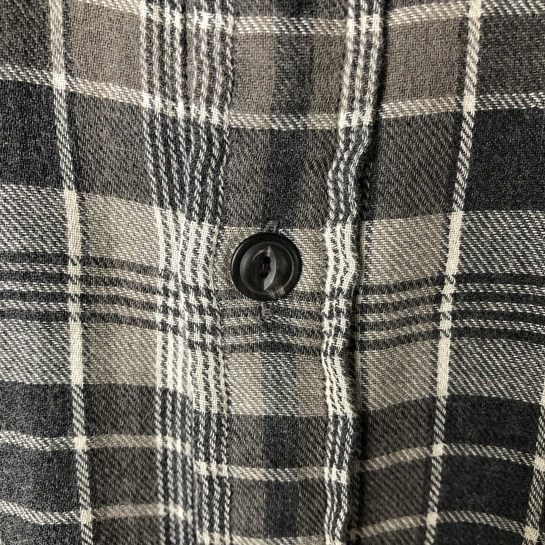 Ralph Lauren POLO RALPH LAUREN Relaxed Fit Long Sleeve Light Flannel Check Shirt, Men's Size XL cotton gray type Vintage Second Hand