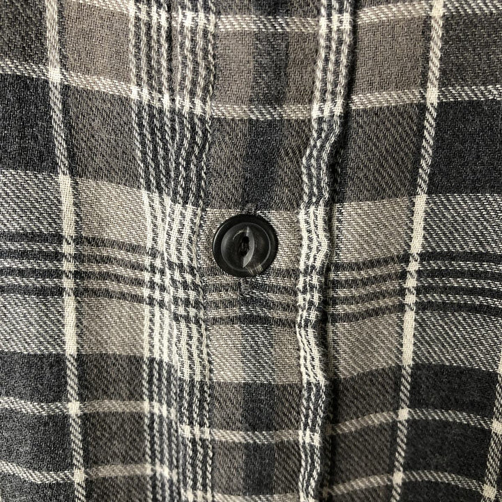Ralph Lauren POLO RALPH LAUREN Relaxed Fit Long Sleeve Light Flannel Check Shirt, Men's Size XL cotton gray type Vintage Second Hand