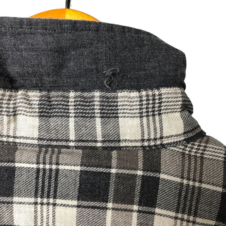 Ralph Lauren POLO RALPH LAUREN Relaxed Fit Long Sleeve Light Flannel Check Shirt, Men's Size XL cotton gray type Vintage Second Hand