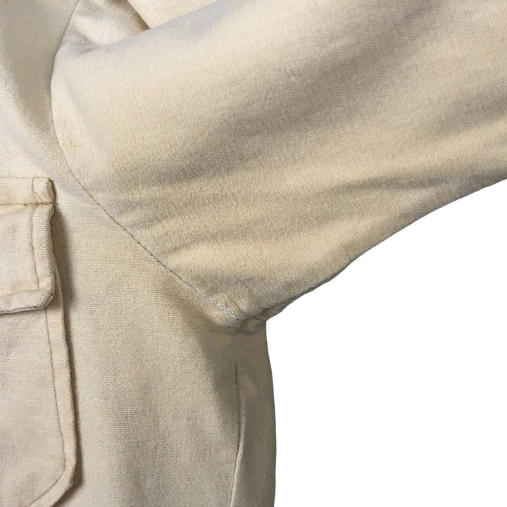 Vintage 1970'S Eddie Bauer long-sleeved flannel shirt with black tag, made in the USA, size L, men's unclear Beige type Vintage Second Hand