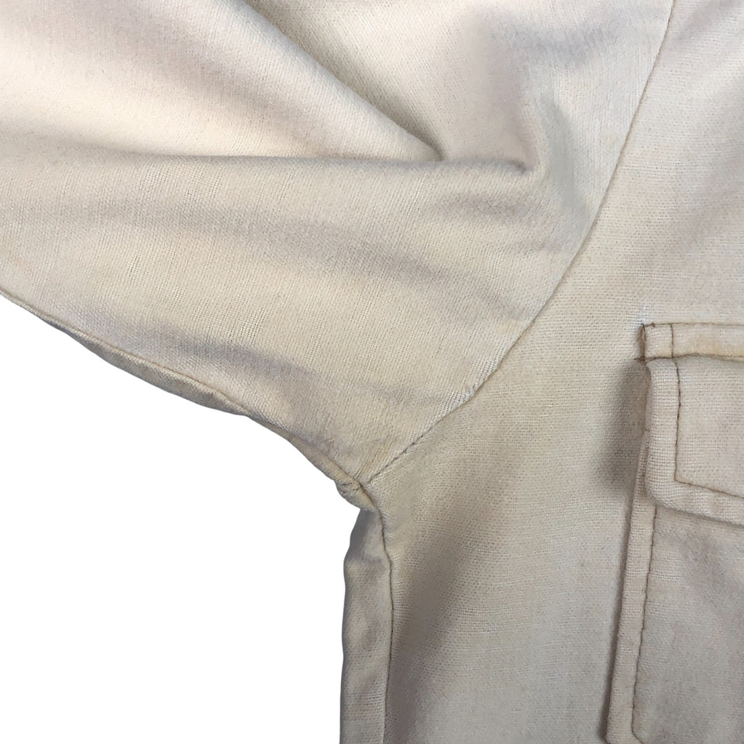 Vintage 1970'S Eddie Bauer long-sleeved flannel shirt with black tag, made in the USA, size L, men's unclear Beige type Vintage Second Hand
