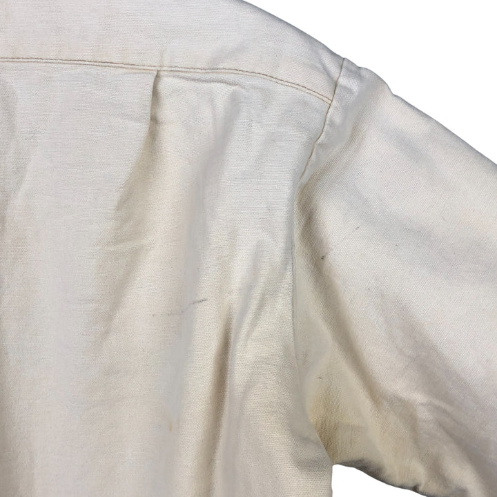 Vintage 1970'S Eddie Bauer long-sleeved flannel shirt with black tag, made in the USA, size L, men's unclear Beige type Vintage Second Hand