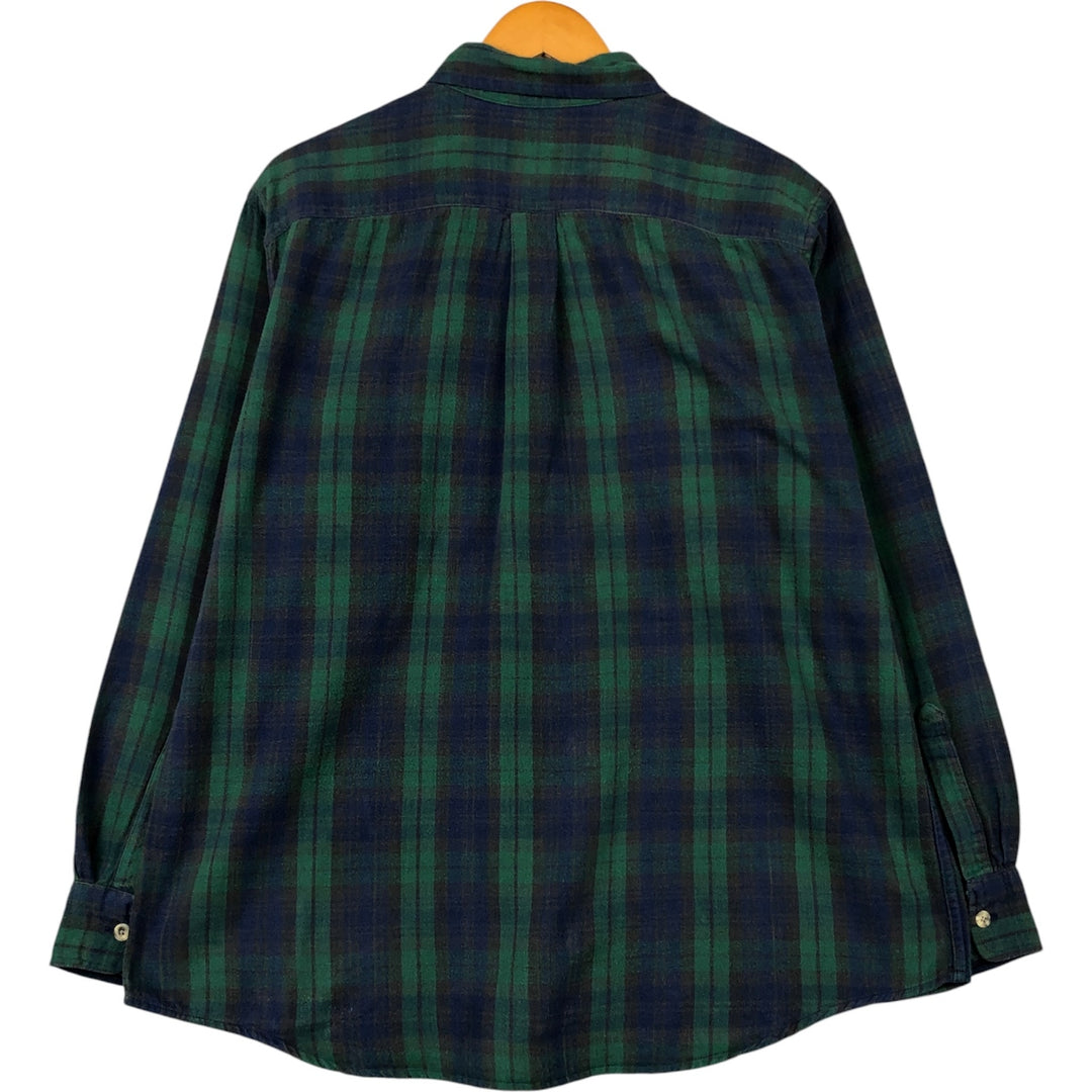 90s-00'S Cabelas Long Sleeve Button-Down Light Flannel Check Shirt, Men's Size XL, Vintage cotton green type Vintage Second Hand
