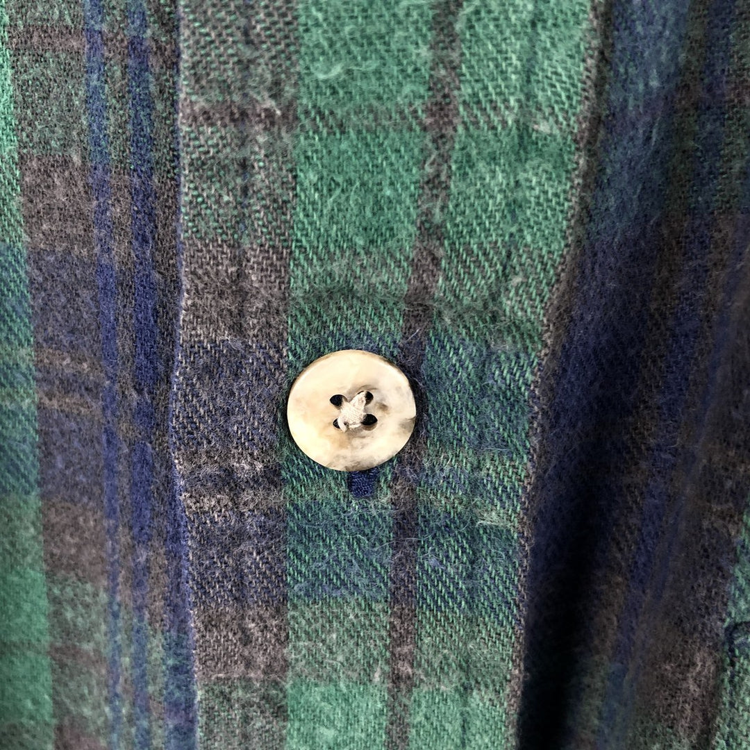 90s-00'S Cabelas Long Sleeve Button-Down Light Flannel Check Shirt, Men's Size XL, Vintage cotton green type Vintage Second Hand
