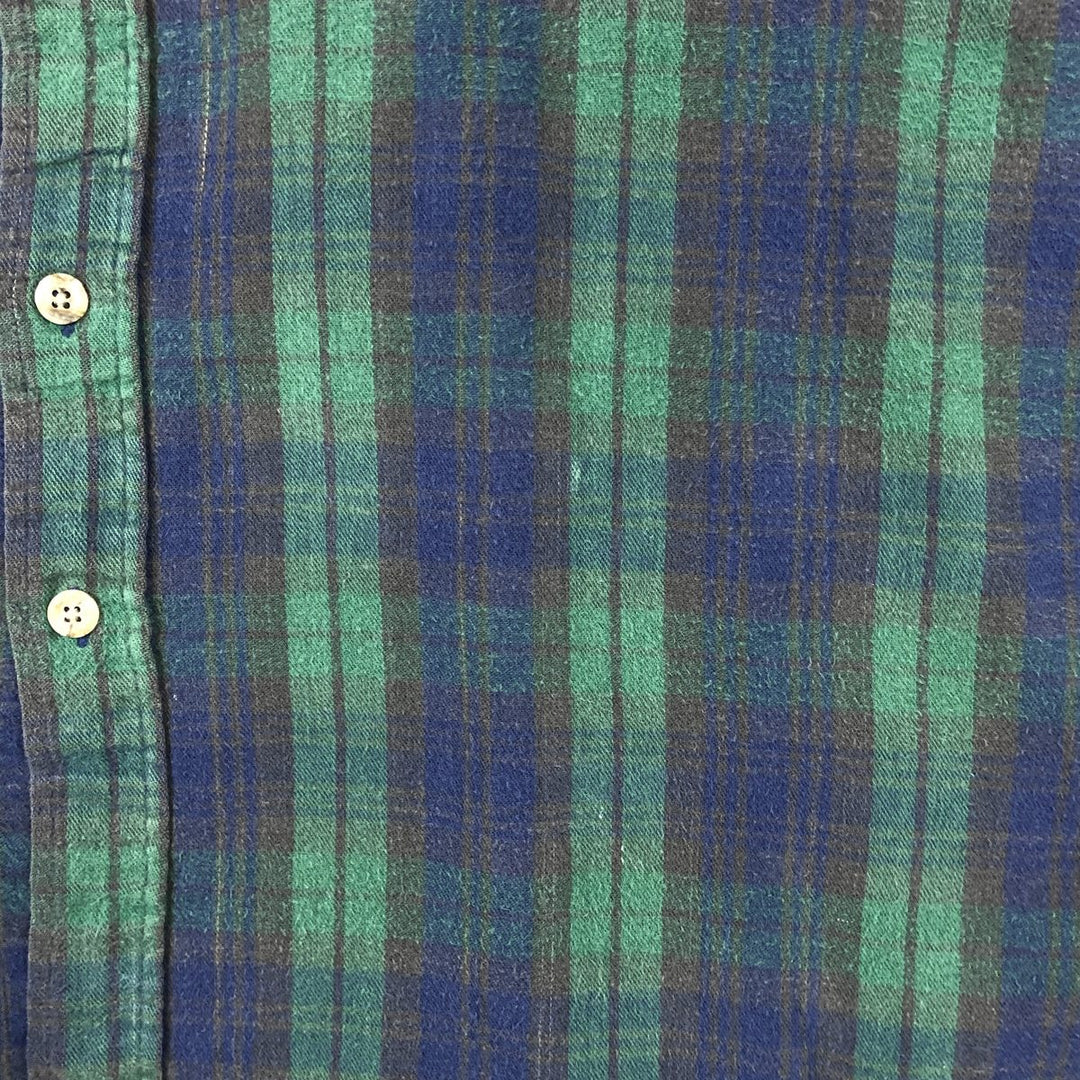 90s-00'S Cabelas Long Sleeve Button-Down Light Flannel Check Shirt, Men's Size XL, Vintage cotton green type Vintage Second Hand