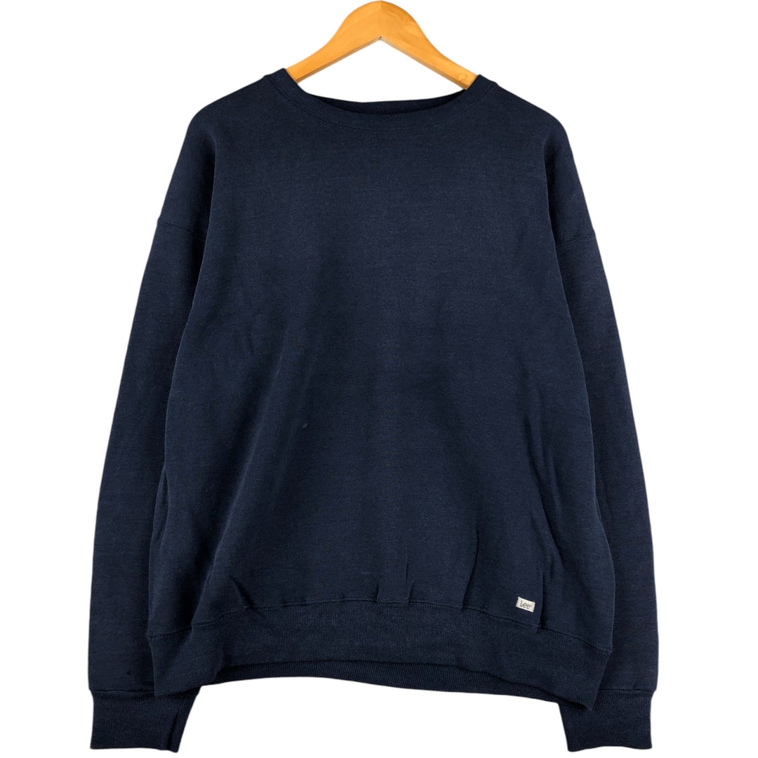 Vintage 90'S Lee Heavy Weight Solid Color Blank Sweatshirt, Made in USA, Men's Size XL unclear navy blue type Vintage Second Hand