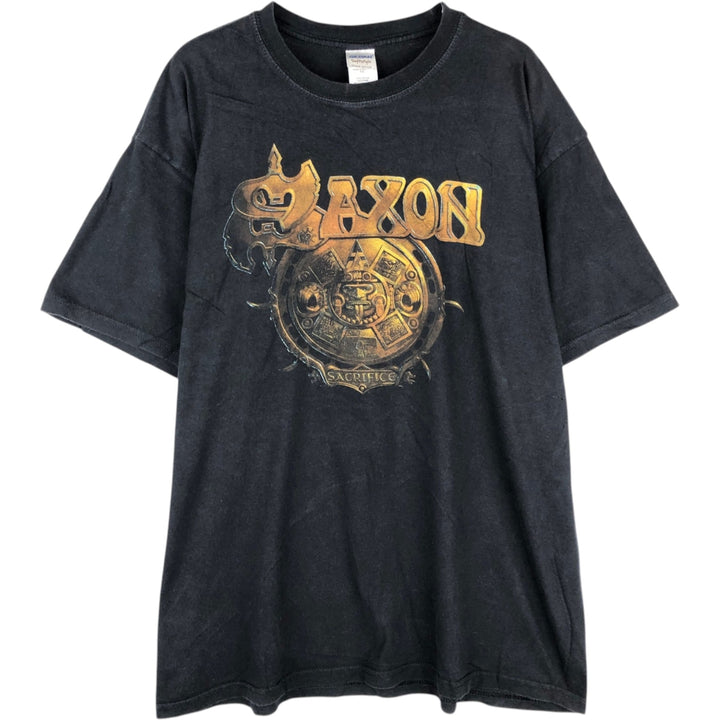 Gildan Saxon band t-shirt, men's size XL equivalent. cotton black type Vintage Second Hand