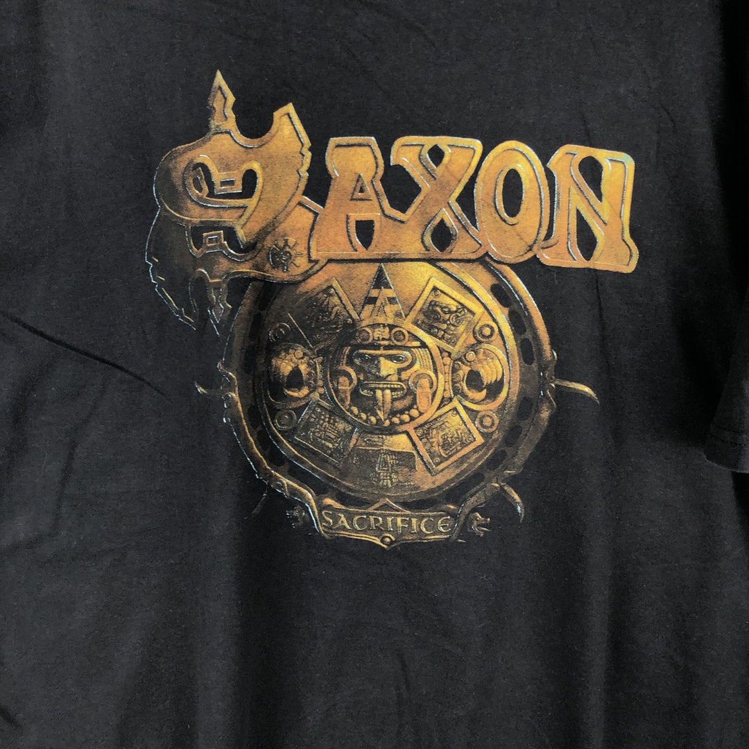 Gildan Saxon band t-shirt, men's size XL equivalent. cotton black type Vintage Second Hand
