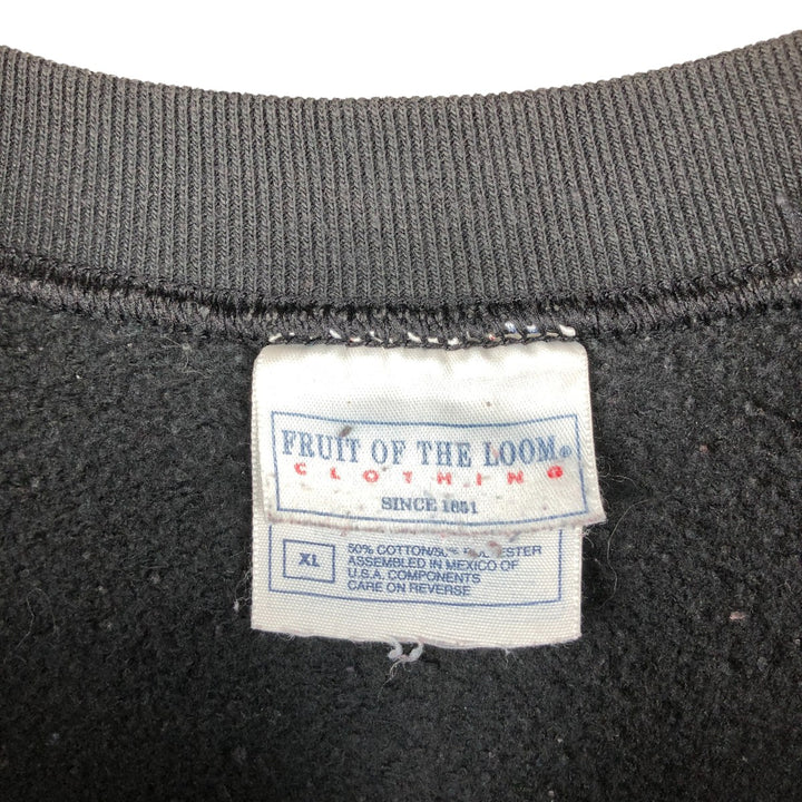 Vintage 90s-00'S Fruit of the Loom plain blank sweatshirt, men's size XL cotton black type Vintage Second Hand