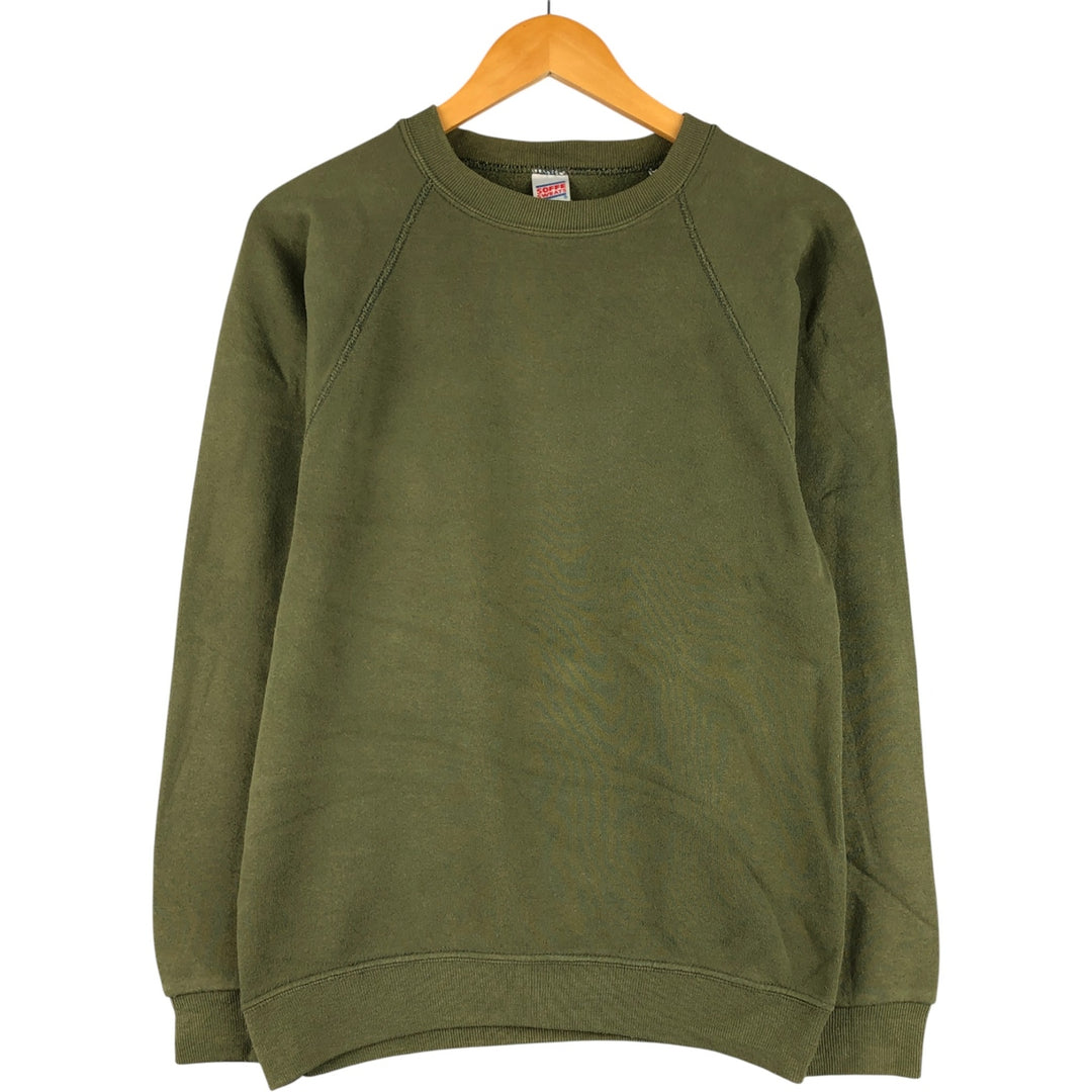 Vintage 90'S SOFFE SWEATS plain blank sweatshirt, made in the USA, size M, men's cotton Khaki type Vintage Second Hand