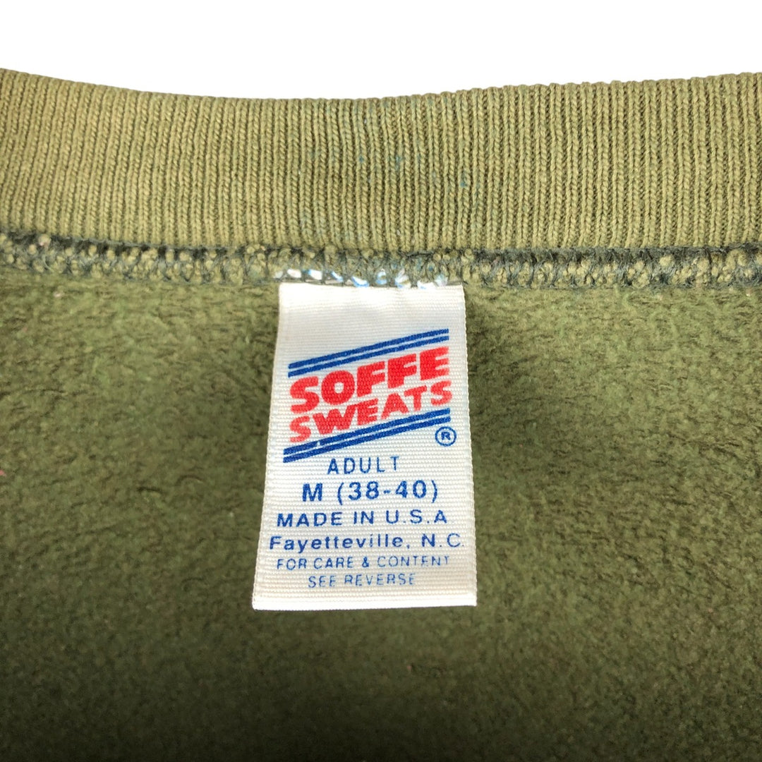 Vintage 90'S SOFFE SWEATS plain blank sweatshirt, made in the USA, size M, men's cotton Khaki type Vintage Second Hand