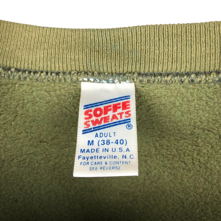 Vintage 90'S SOFFE SWEATS plain blank sweatshirt, made in the USA, size M, men's cotton Khaki type Vintage Second Hand
