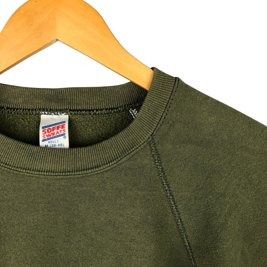 Vintage 90'S SOFFE SWEATS plain blank sweatshirt, made in the USA, size M, men's cotton Khaki type Vintage Second Hand