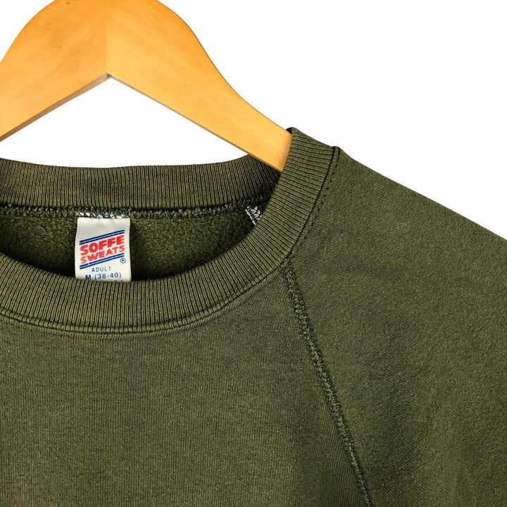 Vintage 90'S SOFFE SWEATS plain blank sweatshirt, made in the USA, size M, men's cotton Khaki type Vintage Second Hand