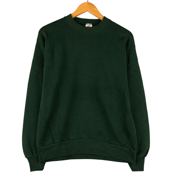 80s-90'S Jerzees Plain Blank Sweatshirt Trainer Made in USA Men's M Vintage cotton Green type dark green Vintage Second Hand
