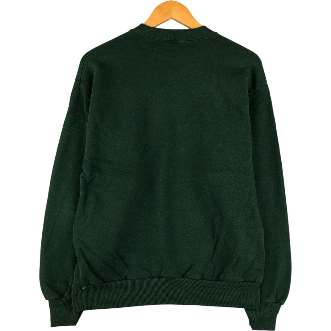 80s-90'S Jerzees Plain Blank Sweatshirt Trainer Made in USA Men's M Vintage cotton Green type dark green Vintage Second Hand