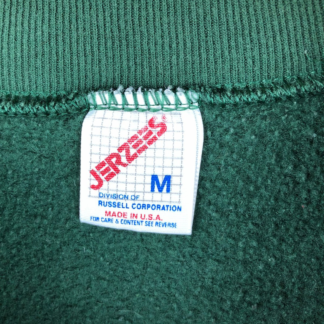 80s-90'S Jerzees Plain Blank Sweatshirt Trainer Made in USA Men's M Vintage cotton Green type dark green Vintage Second Hand