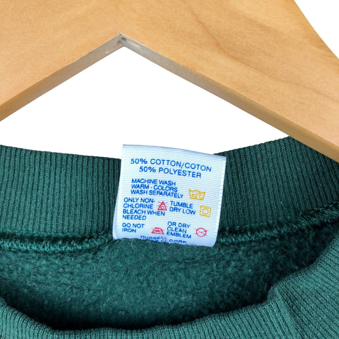 80s-90'S Jerzees Plain Blank Sweatshirt Trainer Made in USA Men's M Vintage cotton Green type dark green Vintage Second Hand