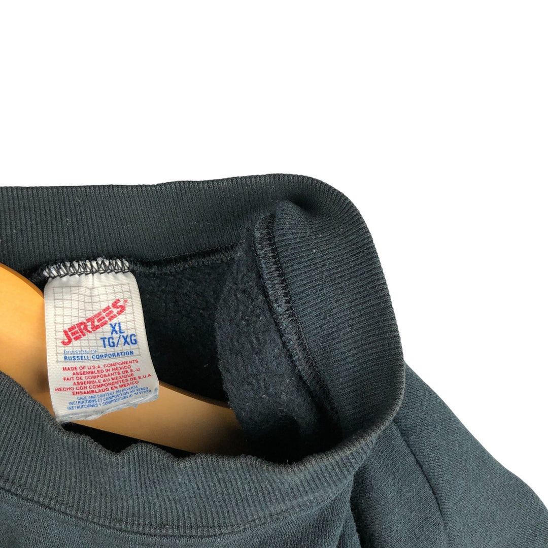 Vintage 80s-90'S Jerzees plain blank sweatshirt, men's size XL cotton Green type dark green Vintage Second Hand
