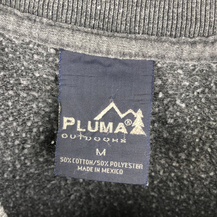 PLUMA plain blank sweatshirt, men's size M, vintage cotton Charcoal Vintage Second Hand