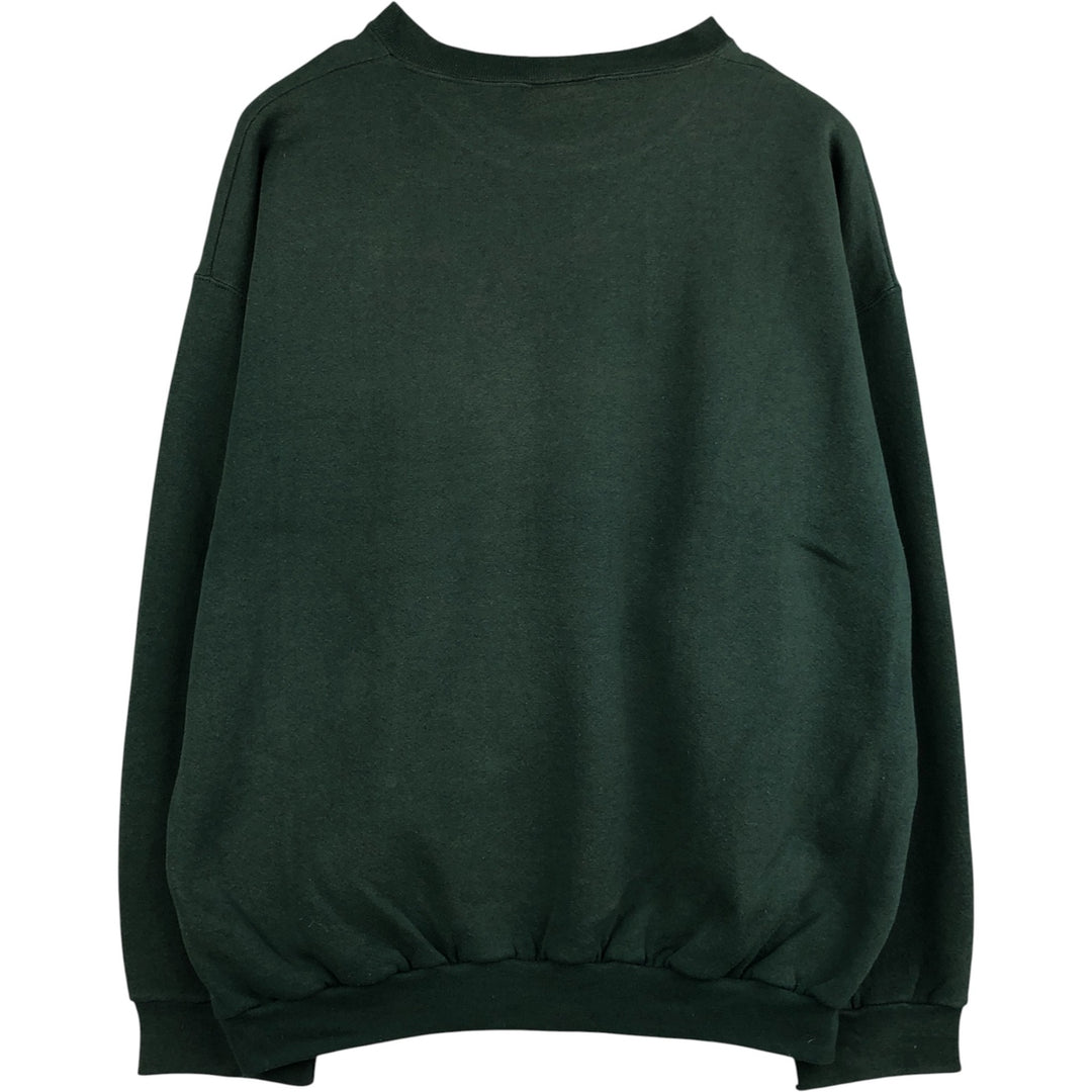 Vintage Fruit of the Loom plain blank sweatshirt, made in the USA, men's size XL. cotton dark green Vintage Second Hand