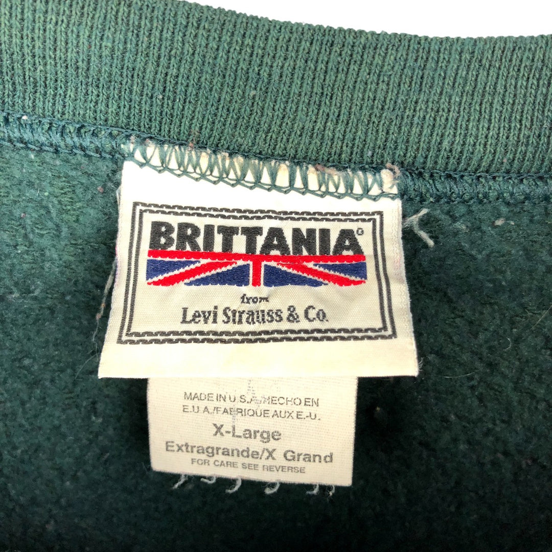 Vintage Fruit of the Loom plain blank sweatshirt, made in the USA, men's size XL. cotton dark green Vintage Second Hand