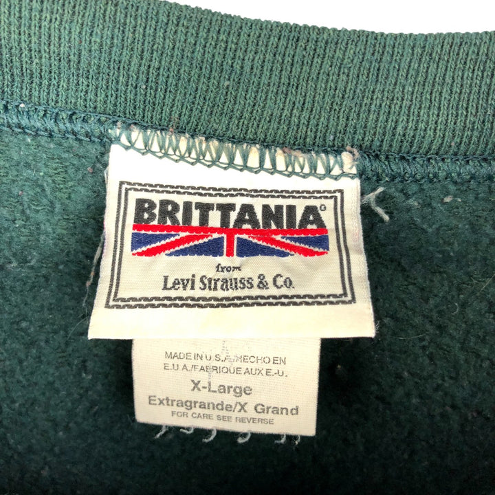 Vintage Fruit of the Loom plain blank sweatshirt, made in the USA, men's size XL. cotton dark green Vintage Second Hand