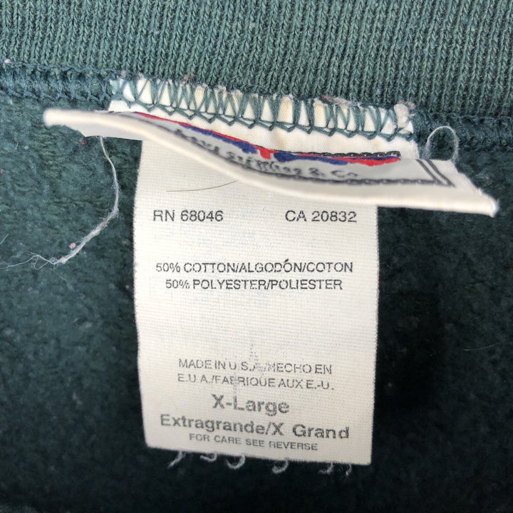 Vintage Fruit of the Loom plain blank sweatshirt, made in the USA, men's size XL. cotton dark green Vintage Second Hand