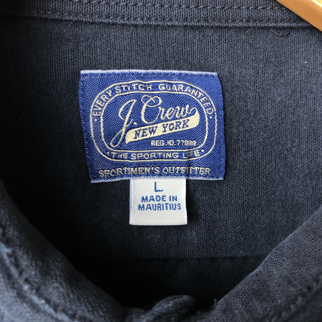 J.Crew Men's Long Sleeve Cotton Shirt, Size L cotton black type Vintage Second Hand