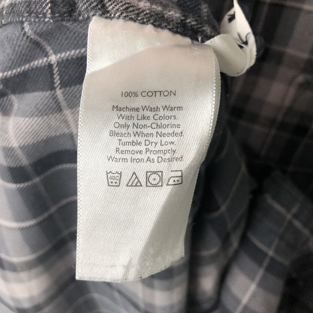 Eddie Bauer Relaxed Fit Long Sleeve Light Flannel Check Shirt, Men's XL cotton gray type Vintage Second Hand