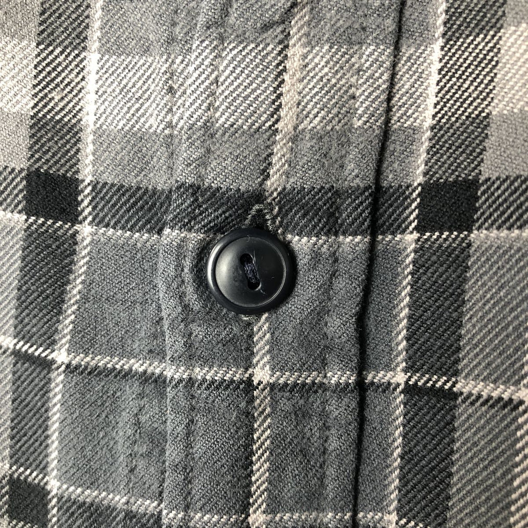 Eddie Bauer Relaxed Fit Long Sleeve Light Flannel Check Shirt, Men's XL cotton gray type Vintage Second Hand